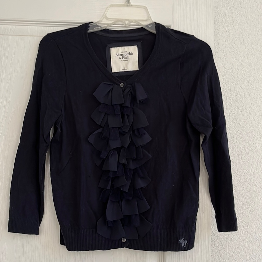 New without tags! Abercrombie and Fitch navy ruffle sweater